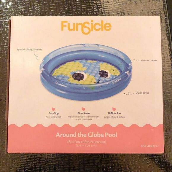 Kids Pool Funsicle 45" Around The Globe 2-Ring Inflatable Children Pool - Picture 7 of 7